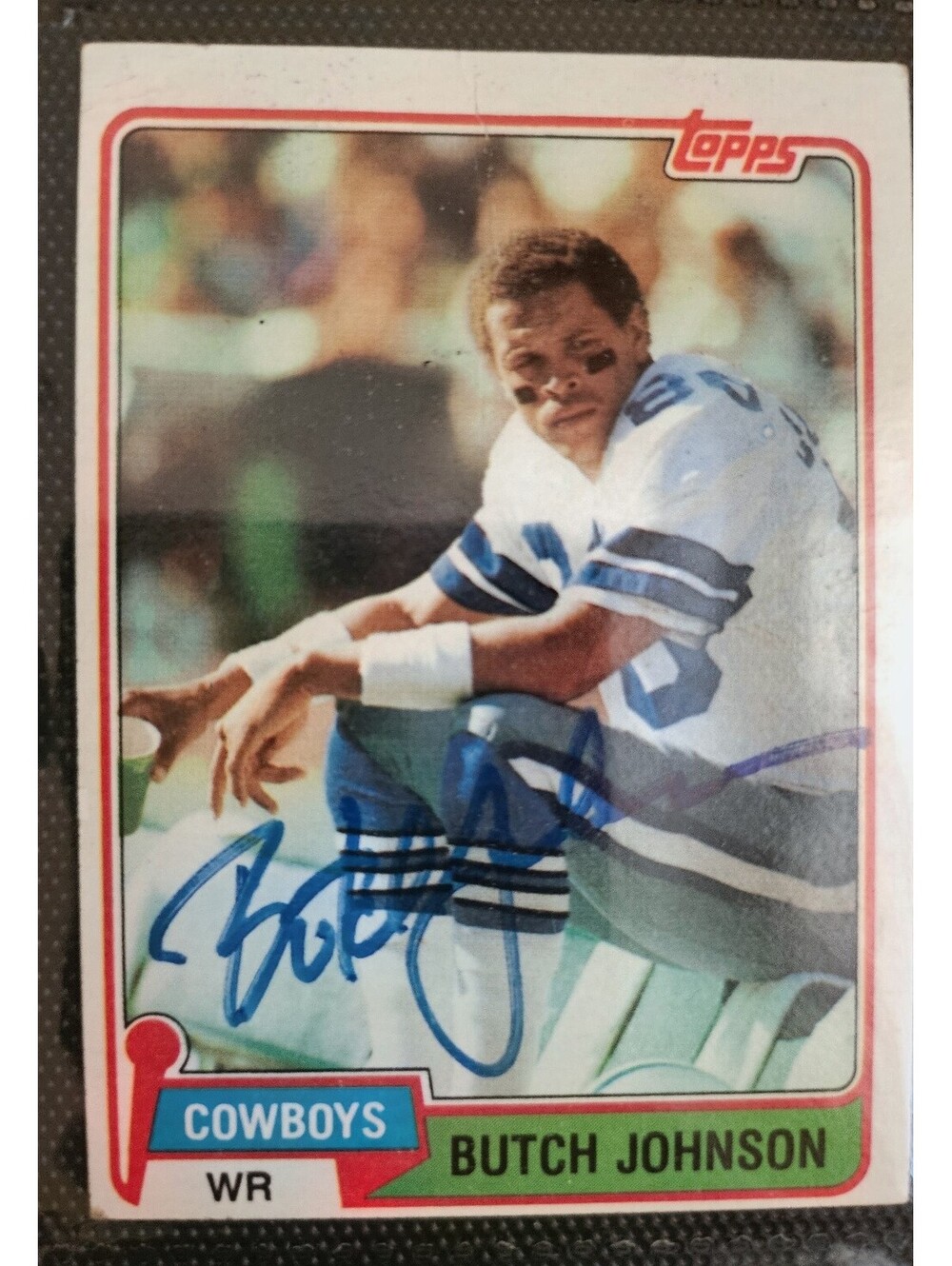 Butch Johnson HAND SIGNED AUTO on a 1981 Topps Card - Cowvoys NFL